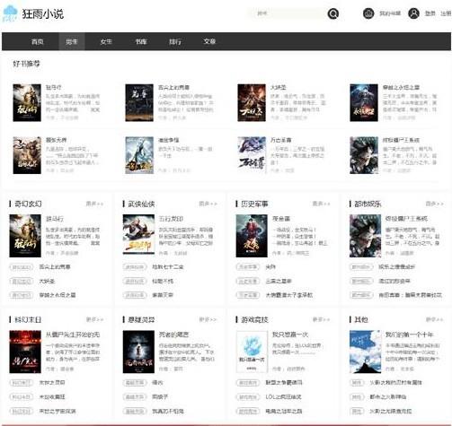 狂雨小说cms,管理系统.